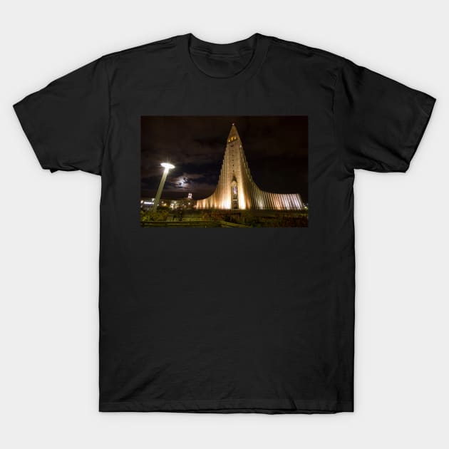 Iceland - Hallgrimskirkja Church T-Shirt by cagiva85